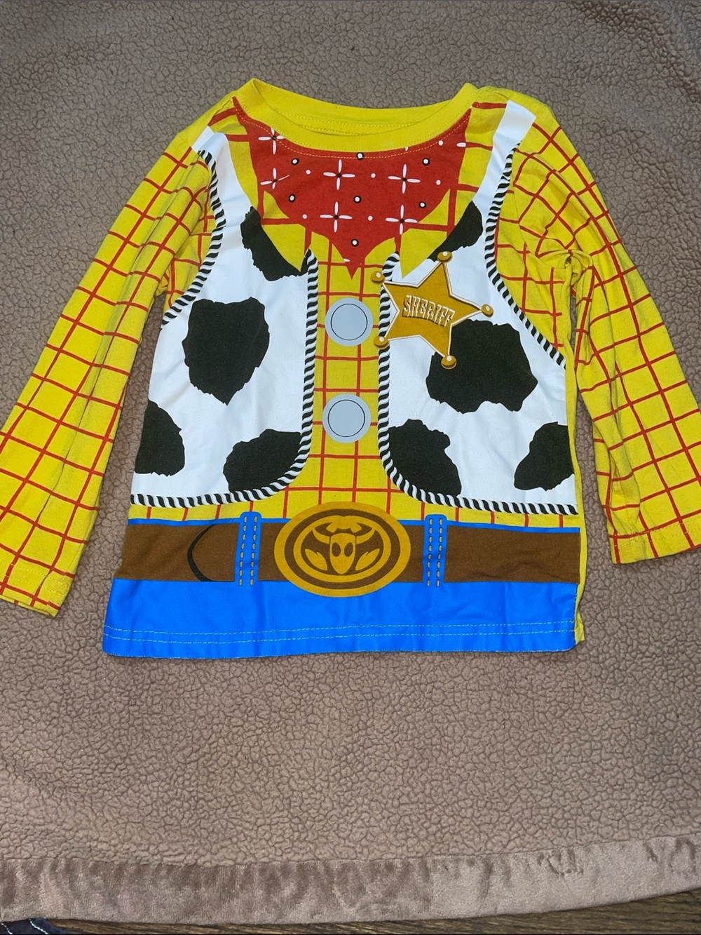 Disney Yellow Red Blue Woody Sheriff Costume Tee